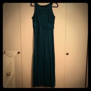 Long Turquoise Sparkle Dress